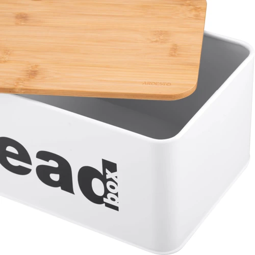 Хлебница Ardesto Midori 33х18х13 см металл бамбук Белый (AR0912WB)