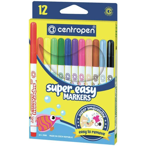 Фломастери CENTROPEN 2580 SUPER EASY, набір 12 шт. (2580)