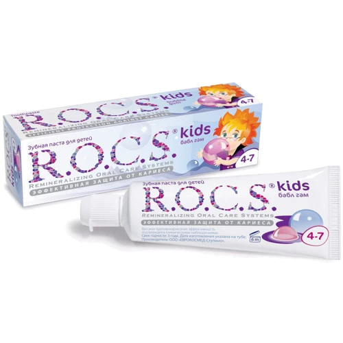 Зубная паста R.O.C.S. для детей Бабл Гам 45 гр (4607034470876)
