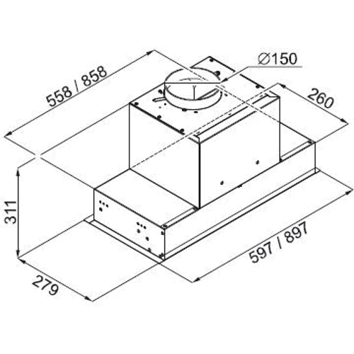 Вытяжка Best Chef Space Box 1000 Black 60 (4F481B2L7E): Материал корпуса нержавеющая сталь/стекло