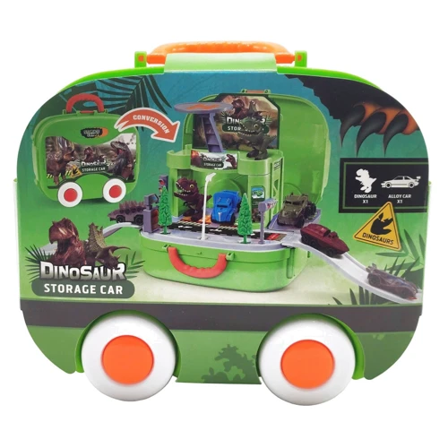 Игровой набор паркинг Bambi XZ-676 машинка+динозавр, в чемодане