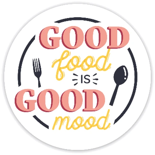 Наклейка на холодильник Good food белый