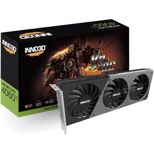 Видеокарта INNO3D GEFORCE RTX 4060 Ti 8GB X3 OC (N406T3-08D6X-171153L): Объем памяти, Гб 8