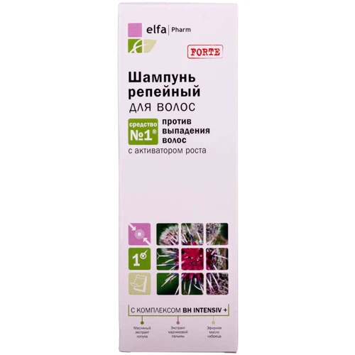 Elfa Pharm Шампунь репейный 200 ml: Назначение Укрепление, От выпадения волос