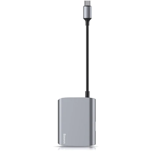 Адаптер Baseus Adapter Enjoyment USB-C to RJ45+USB3.0 HUB Gray (CATSX-B0G): Цвет серый