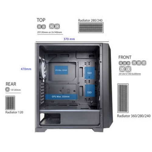 Корпус XILENCE XG131_X712.RGB: Матеріал передній панелі пластик і сталь