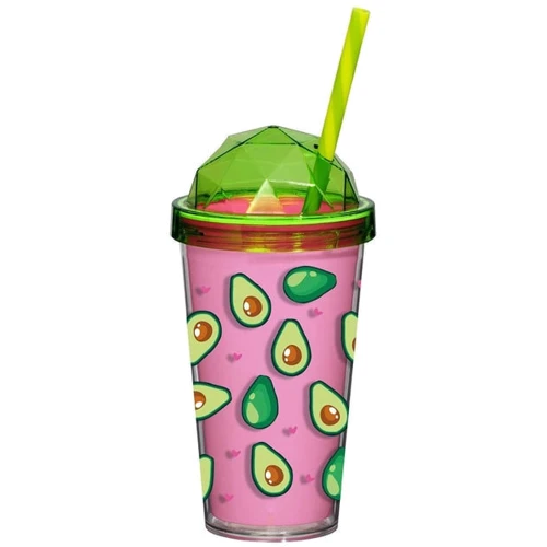 Детский стакан с трубочкой HEREVIN Avocado двойная стенка 0.54 л (161349-001): Тип Стакан