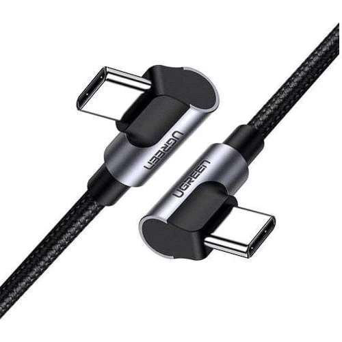 Кабель Ugreen Cable USB-C to USB-C 5A 100W US335 90-degree 2.0m Space Gray (70698): Тип USB-C - USB-C