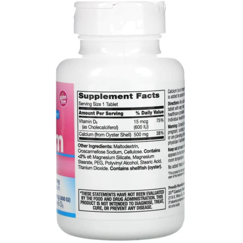 21st Century Кальцій 500+ Вітамін D3 Plus Extra Вітамін D3 90 таблеток