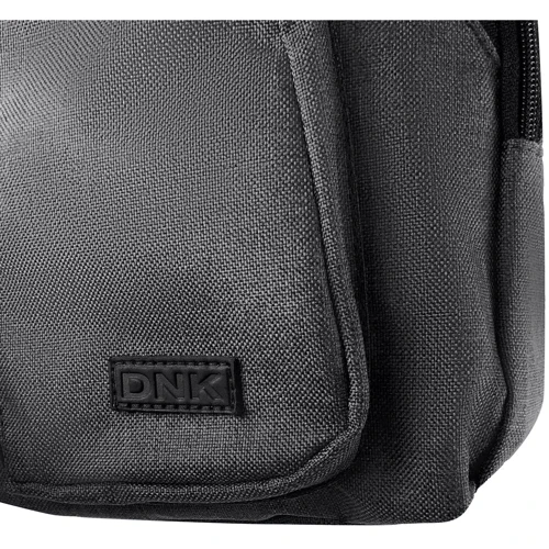 Чоловіча сумка-слінг DNK Leather темно-сіра (DNK-JOKER№3-BAG-10): Застібка Блискавка