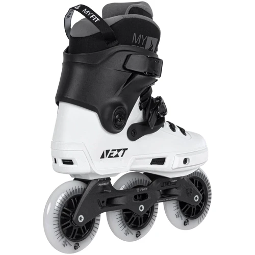 Роликовые коньки Раздвижные ролики Powerslide Next Black White 100, 46,0-47,0 (908367): Размер 46-47