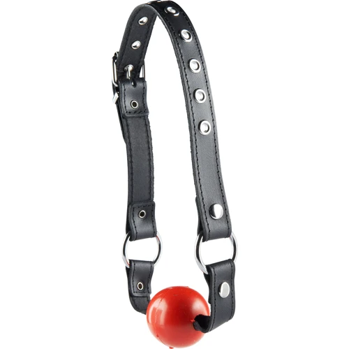 Кляп на кожанном ремне Ball Gag Normal, красный
