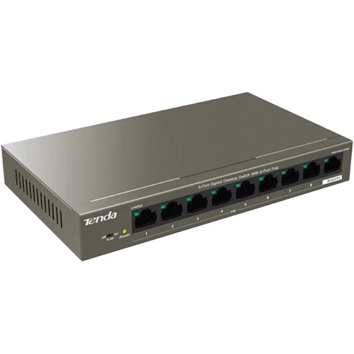 Сетевой коммутатор Tenda TEG1109P-8-102W: Порты только Gigabit Ethernet (10/100/1000)