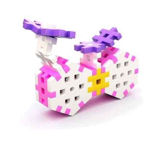 Конструктор MELI BASIC фигурный 200 эл. розовый (2,5х2,5см)