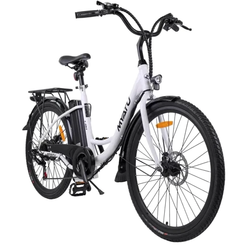 Електровелосипед міський Myatu C0126 (250 Вт, 10 А/год, 36 В), колеса 26", білий: Ємність батареї, Втч 360