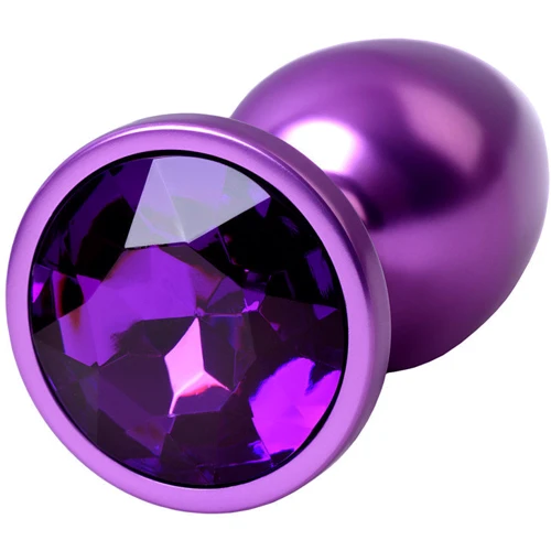 Анальная пробка с кристаллом Metal By Toyfa Purple Anal Plug Аmethyst