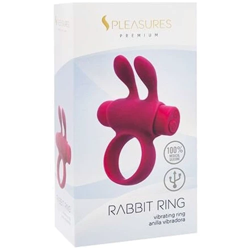 Эрекционное виброкольцо S Pleasures Premium Rabbit Ring (со съемной вибропулей) розовое