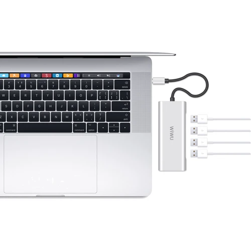 Адаптер WIWU Adapter Apollo A440 USB-C to 4xUSB3.0 HUB Gray (6957815507139): Цвет серый