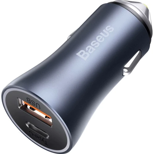 Зарядное устройство Baseus Car Charger USB+USB-C Golden Contactor Pro 40W Dark Gray (CCJD-0G): Кабель в комплекте отсутствует