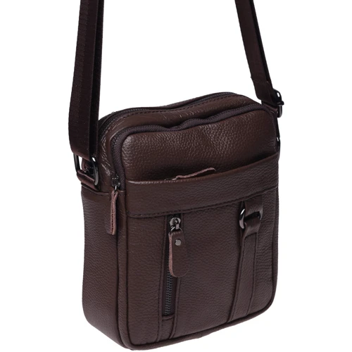 Мужская сумка через плечо Borsa Leather коричневая (K11169a-brown): Страна производитель Тайвань