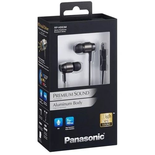 Наушники Panasonic RP-HDE3MGC-K: Тип конструкции вакуумные