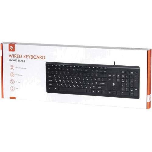 Клавиатура 2E KM1020 Slim USB Black (2E-KM1020UB): Тип клавиш мембранный