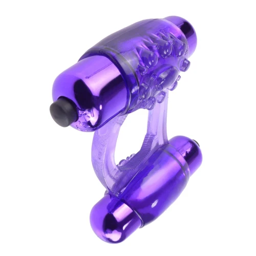 Эрекционное вибро кольцо Duo Vibr Super Ring, пурпурный