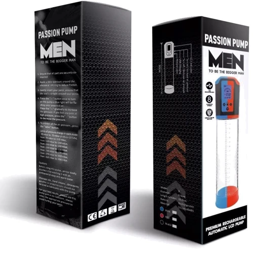 Автоматическая вакуумная помпа Men Powerup Passion Pump Blue, LED-табло