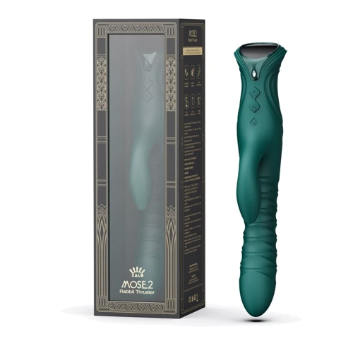 Пульсатор-кролик с вибрацией Zalo Mose 2 Turquoise Green