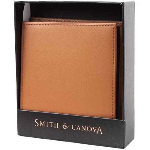 Мужское портмоне Smith&Canova коричневое (FUL90015-BLK-TAN): Формат кошелька Вертикальный
