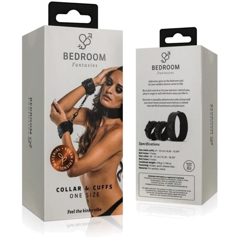 Наручники с ошейником Bedroom Fantasies Collar & Cuffs - Black