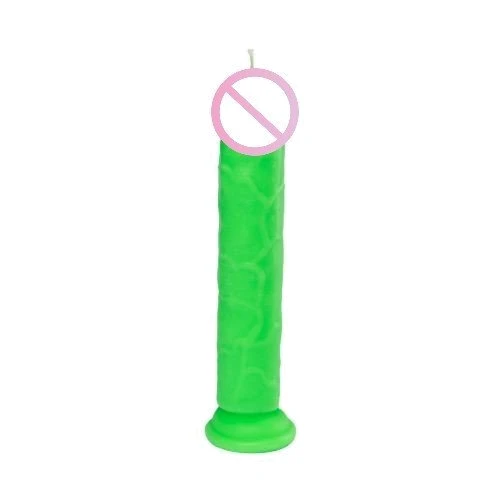 Свеча LOVE FLAME - Dildo Roma Green Fluor, CPS03-GREEN