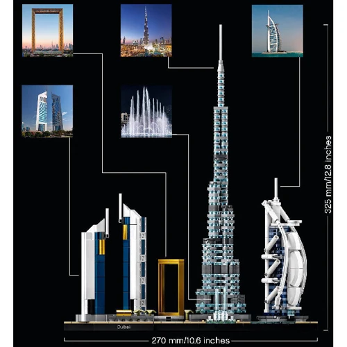 LEGO Architecture Дубай (21052): Количество деталей, шт. 740