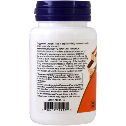 Now Foods Probiotic-10 50 billion, 50 veg caps: Тип Пробиотики