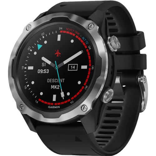 Смарт-часы Garmin Descent Mk2 Stainless Steel with Black Band (010-02132-00/10)