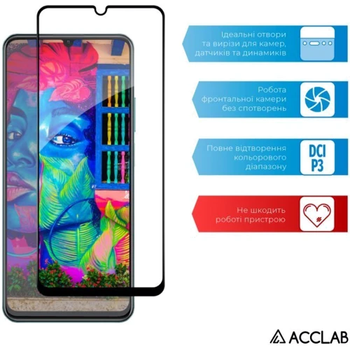 Аксесуар для смартфона ACCLAB Tempered Glass Full Glue Black для Realme C51 фото 5