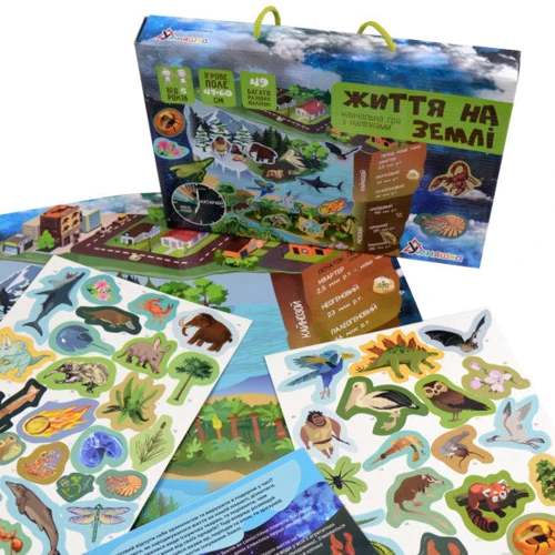 Гра з багаторазовими наклейками Розумник Життя на землі KP-009