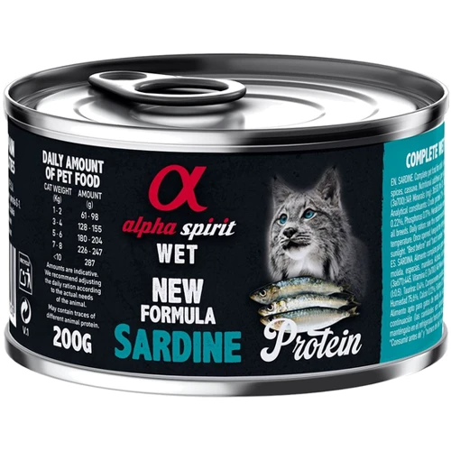 Влажный корм Alpha Spirit Sardine for Adult Cats для взрослых котов с сардиной 200 г (as311230)