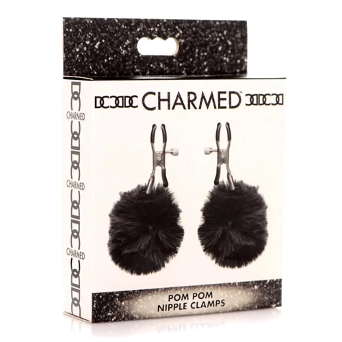 Зажимы для сосков Charmed Pom Pom Nipple Clamps Black