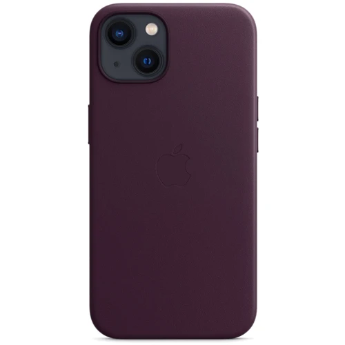 Чохол для iPhone Apple Leather Case with MagSafe Dark Cherry (MM143) for iPhone 13: Колір фіолетовий