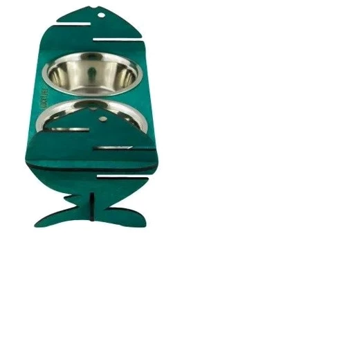 Миски на підставці Lucky Pet Fish 2x200 мл 32x15x16 см бірюзові (4820224213606): Тип Миски