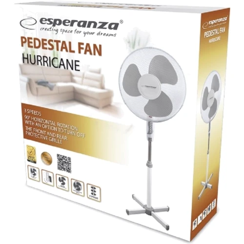 Вентилятор Esperanza EHF001WE Hurricane white: Количество скоростей 3