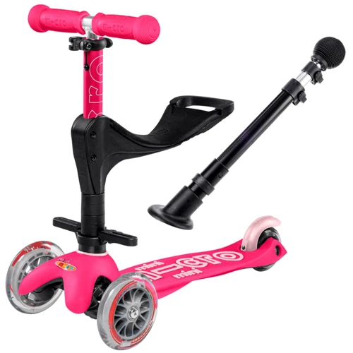 Самокат MICRO Mini 3in1 Deluxe Plus – Розовый (до 50 kg, до 20 kg с сидением, 3-х кол.) MMD079 фото 12