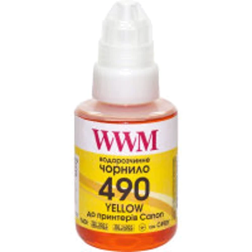 Чернила WWM Canon GI-490, 140г Yellow (C490Y): Цвет Yellow