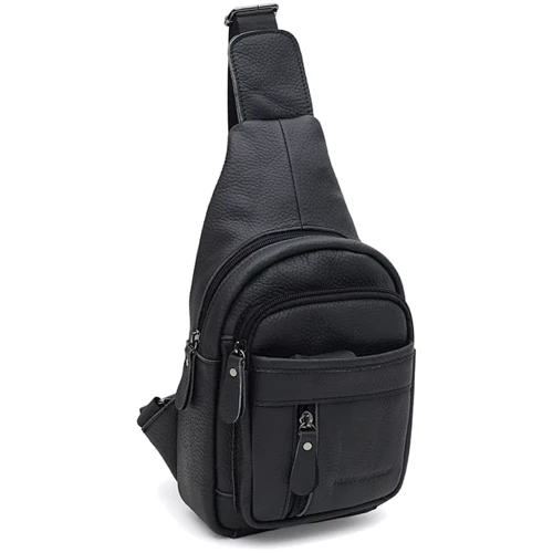 Чоловіча сумка-слінг Keizer чорна (K1223abl-black)