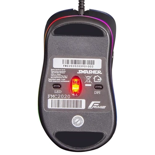 Мышь Frime Smasher Black USB (FMC2020): Максимальное разрешение сенсора, dpi 6400