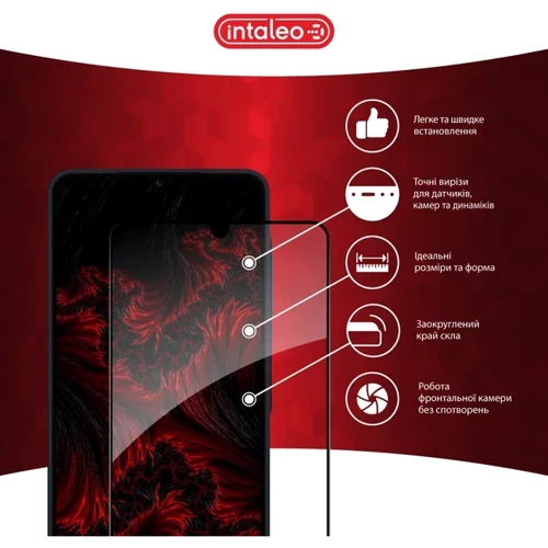 Intaleo Tempered Glass Full Glue Black for Samsung A065 Galaxy A06: Материал стекло