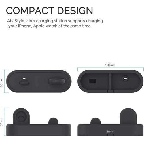 Док-станция AhaStyle Dock Stand Black (AHA-01560-BLK) for Apple iPhone and Apple Watch фото 3