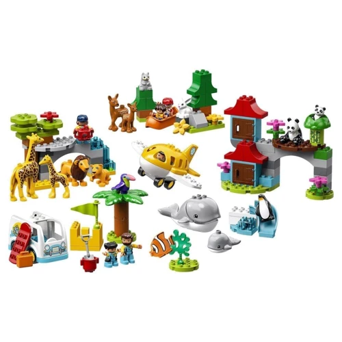 Конструктор LEGO DUPLO Животные мира (10907): Рекомендуемый возраст от 2 до 5 лет