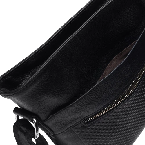 Мужская сумка планшет Keizer черная (K15003-1-black): Фактура Тиснение, Матовая, Зернистая